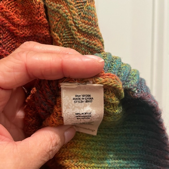 Soft Surroundings Vibrant Wave Turtleneck Sweater/Poncho - Picture 5 of 7